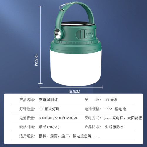 露營燈超長續航超亮野營帳篷太陽能地戶外充電照明燈夜市燈擺攤燈