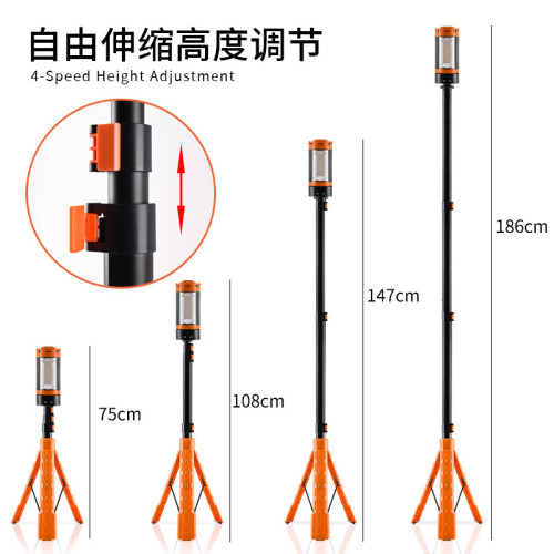 新款伸縮折疊充電露營燈戶外照明燈2600流明 高亮led野營燈帶支架