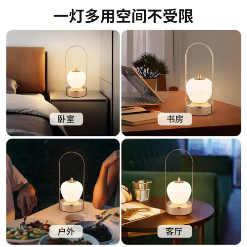 Led充電觸控護眼台燈小夜燈家用擺攤宿捨床頭桌面戶外手提露營燈