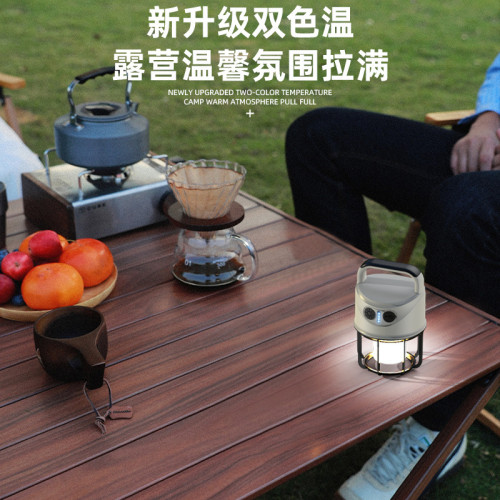 新款多功能戶外露營燈usb充電雙光源戶外探照燈擺攤地攤燈