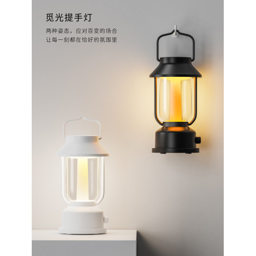 露營燈戶外燈充電覔光提手燈七色彩氛圍燈超長續航復古野營燈