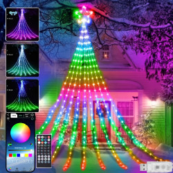 11.8FT Christmas Outdoor WaterfAll Star String Lights 350