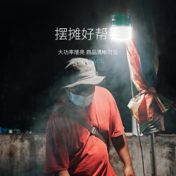 微笑鯊戶外照明露營燈網紅夜市擺攤燈停電應急照明家用可充電