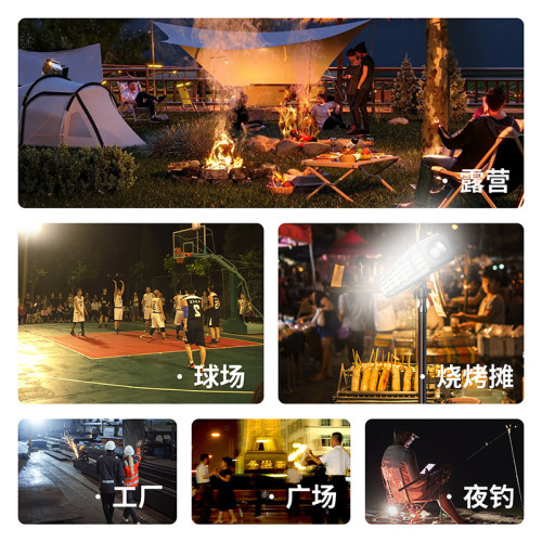 新款露營燈停電應急燈LED燈充電式移動三色調光強光支架夜市擺攤