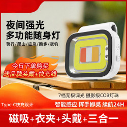 初容磁吸頭燈隨身可攜式照明燈強光超亮工作燈戶外釣魚感應手電筒