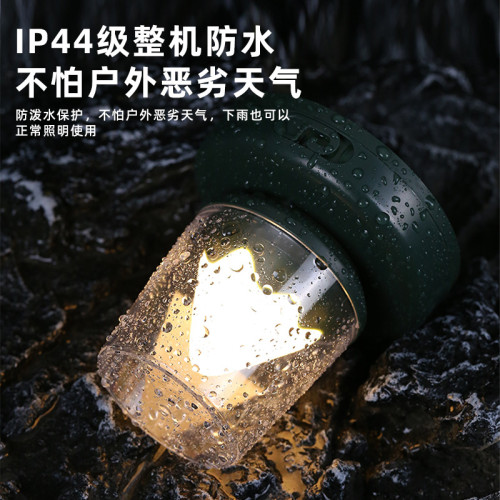 多功能LED露營燈冷暖兩色桌面冰山氛圍燈USB充電防水卷尺收納串燈