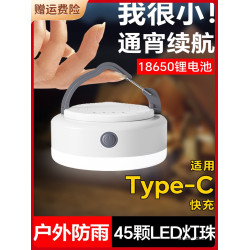 簡易可攜式露營充電帳篷燈戶外照明燈泡超長續航掛燈應急超亮野營燈
