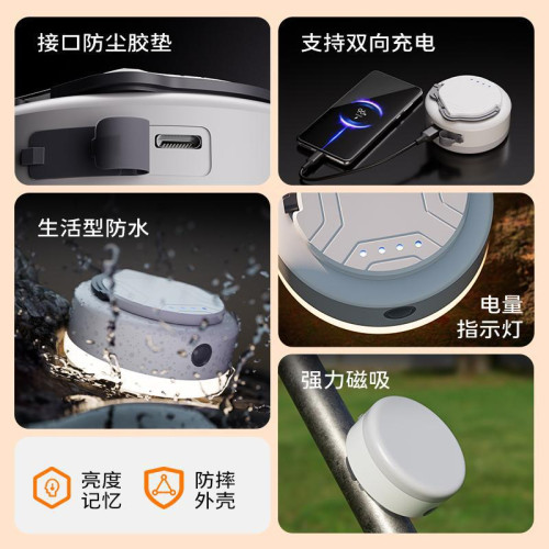 可攜式露營充電帳篷燈戶外照明燈泡超長續航掛燈應急超亮野營燈