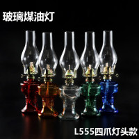 L555老式煤油燈四爪燈頭玻璃馬燈復古老油燈情懷裝飾擺件氛圍燈