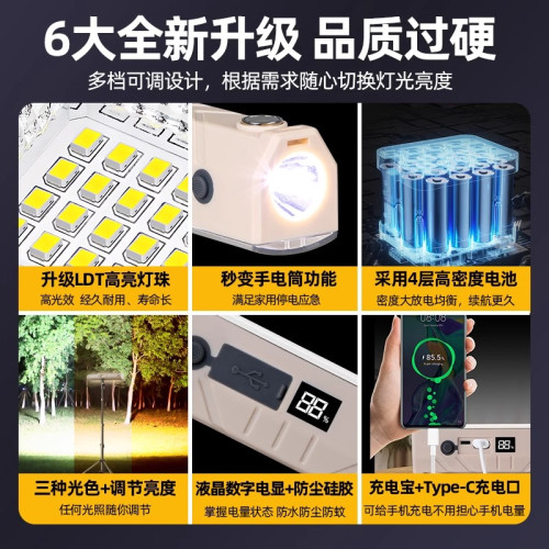 led充電照明燈磁吸戶外露營應急停電地攤擺攤夜市燈野營可調光