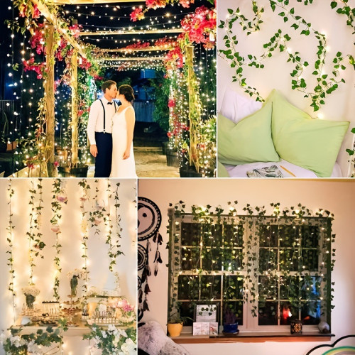 196.85inch Artificial Leaf String Lights Fairy Garland 5m50