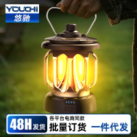 戶外露營燈超長續航氛圍燈復古馬燈充電照明燈帳篷燈手提燈野營燈