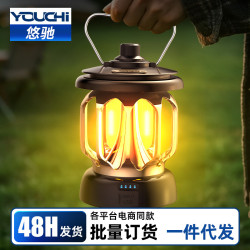 戶外露營燈超長續航氛圍燈復古馬燈充電照明燈帳篷燈手提燈野營燈