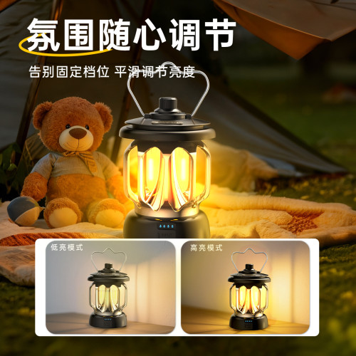 戶外露營燈超長續航氛圍燈復古馬燈充電照明燈帳篷燈手提燈野營燈