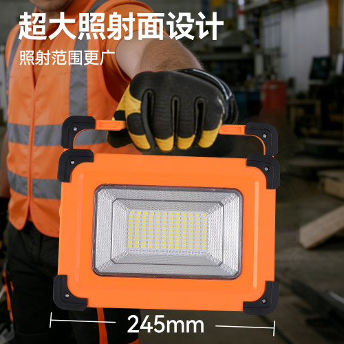 LED太陽能工作燈戶外照明露營燈應急可攜式移動強磁吸附行動電源