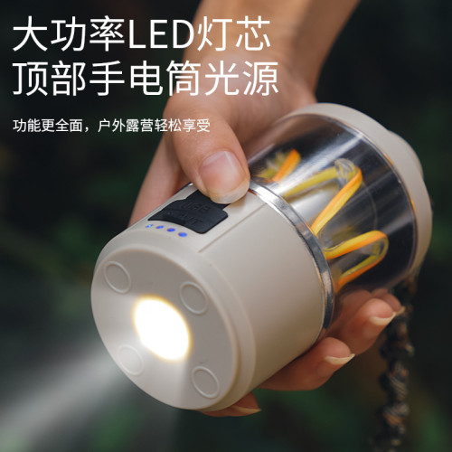 新款迷你柔光露營燈戶外行動電源便捷LED手電筒立式照明氛圍燈