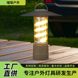 2024新款野營燈戶外照明手電筒擺攤手提燈帳篷燈多功能充電露營燈