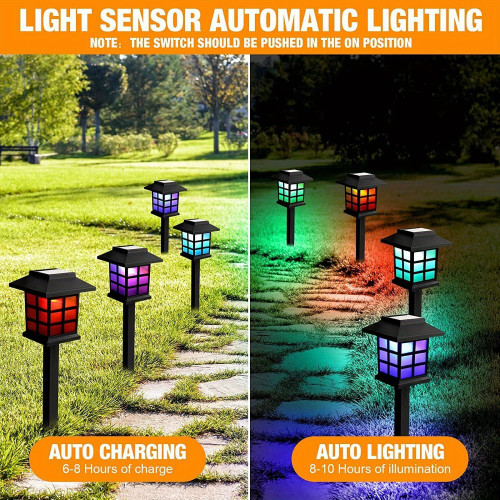 12PCS Solar Powered Outdoor Pathway Lights Waterproof LED