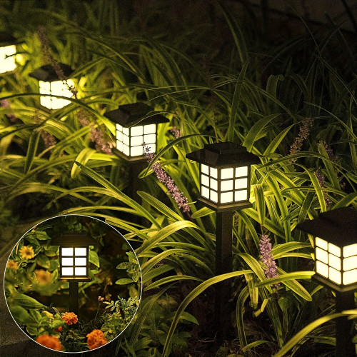 12PCS Solar Powered Outdoor Pathway Lights Waterproof LED