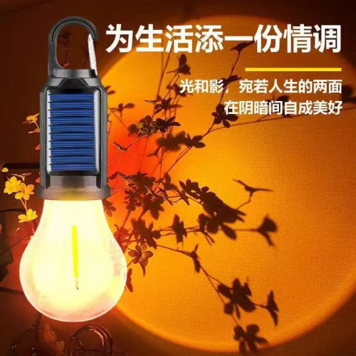 太陽能露營應急燈泡野營戶外充電復古氛圍可攜式鎢絲燈帳篷