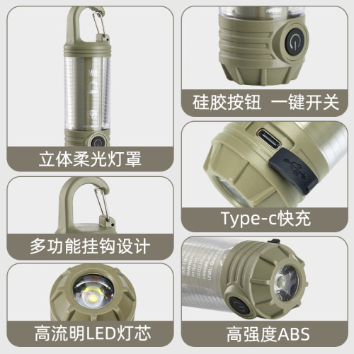戶外露營照明燈充電超長續航營地氛圍燈野營手電可攜式手提帳篷燈