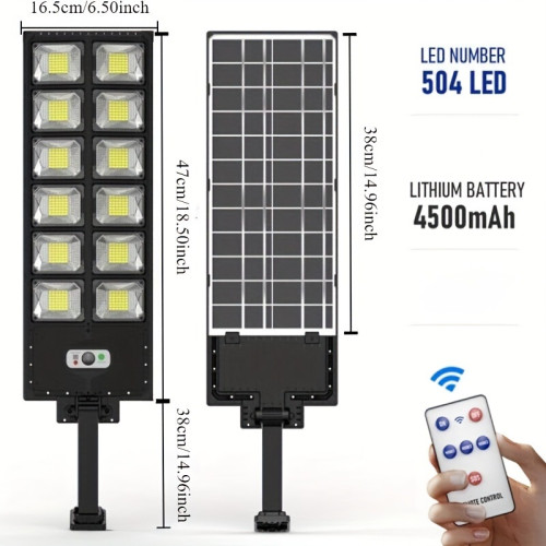 1pc Solar Street Light With Remote Control Solar Street