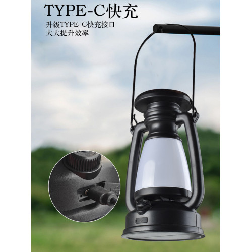 戶外復古露營led燈馬燈帳篷太陽能營地氛圍手提式照明燈