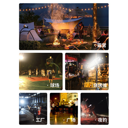 新款露營燈停電應急燈LED燈充電式移動三色調光強光支架夜市擺攤
