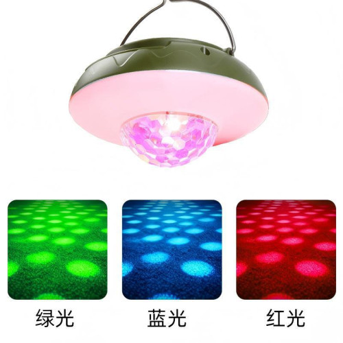 太陽能充電舞台燈戶外七彩露營燈多功能可攜式掛鉤氛圍燈野營帳篷