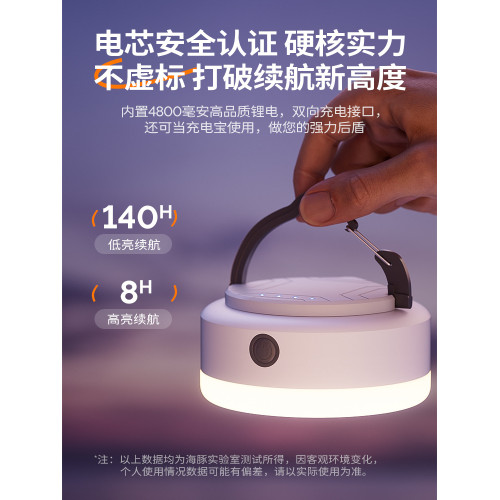 溫唯可攜式露營充電帳篷燈戶外照明燈泡超長續航掛燈應急超亮野