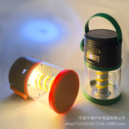 太陽能充電野營燈戶外多功能電量顯示照明帳篷燈多光源