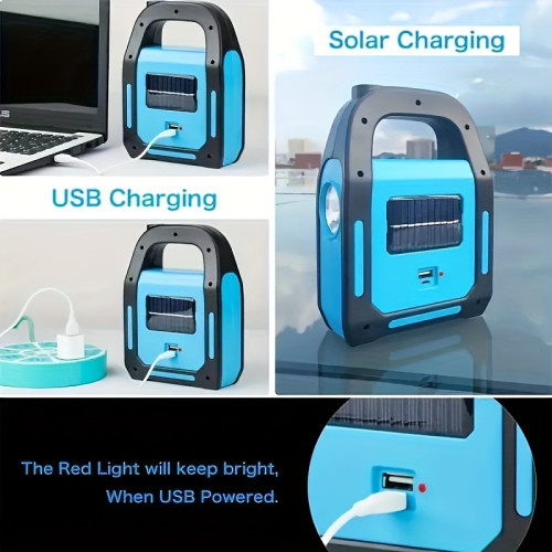 3 in 1 Solar USB Rechargeable LED Camping Light Brightest