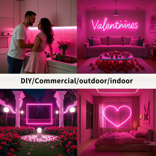 Flexible Pink led Neon Strip Lights 39.37 196.85 Inch usb