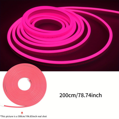 Flexible Pink led Neon Strip Lights 39.37 196.85 Inch usb