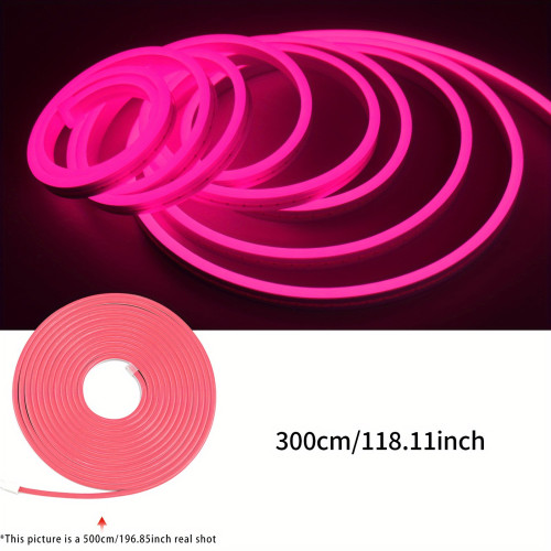 Flexible Pink led Neon Strip Lights 39.37 196.85 Inch usb