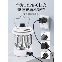 露營燈新款戶外野營LED復古手提帳篷燈便捷式USB充電防水