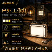 新款太陽能工作燈露營Type-C帶掛鉤磁吸多功能投光燈