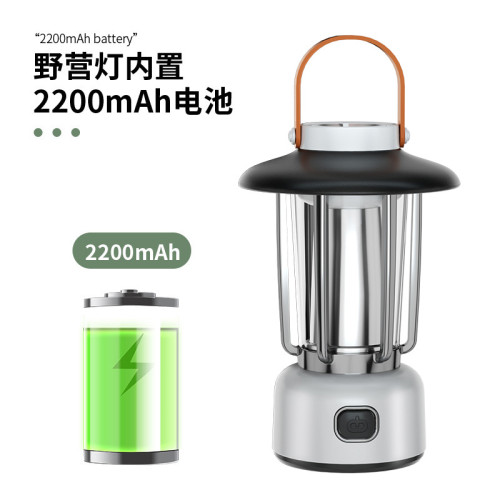 復古手提戶外露營燈野營燈鐵藝迷你懸掛三光源暖光氛圍燈充電