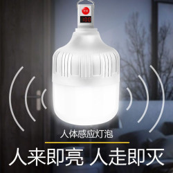 充電燈自動超亮智能人體感應家用停電應急燈泡戶外移動照明鏈