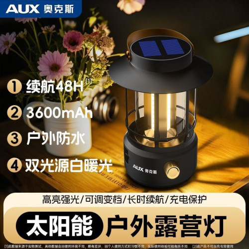 Ehd露營燈超長續航手提多功能暖光復古可充電野外露營照明