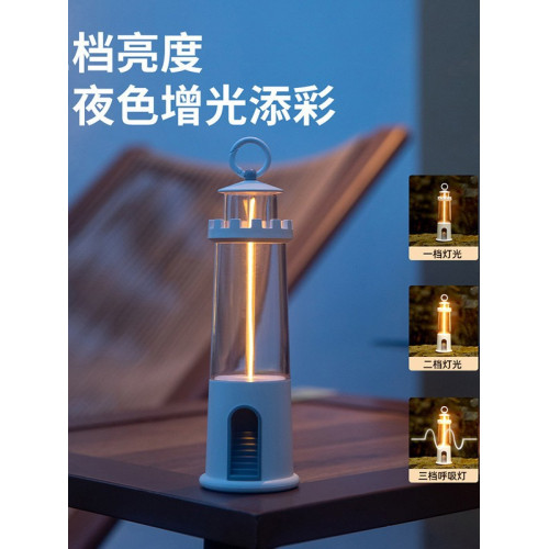 創意野營燈氛圍燈呼吸燈睡眠燈禮品戶外燈塔燈露營燈磁吸