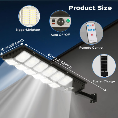 6500K 504 LED Ultra Bright Solar Street Light Solar Lights