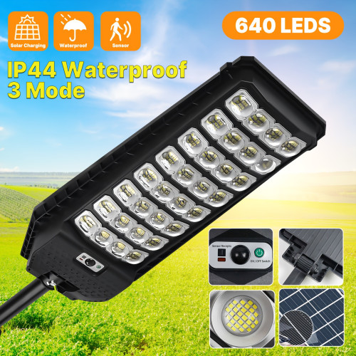 6500K 504 LED Ultra Bright Solar Street Light Solar Lights
