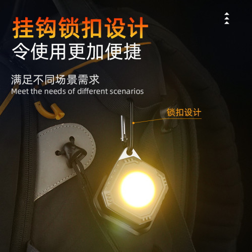 新款太陽能工作燈Type-C充電帶掛鉤支架露營多功能投光工作燈