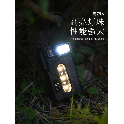 戶外手電筒工作燈新款磁吸工作燈USB充電數顯多角度可旋轉紅藍警