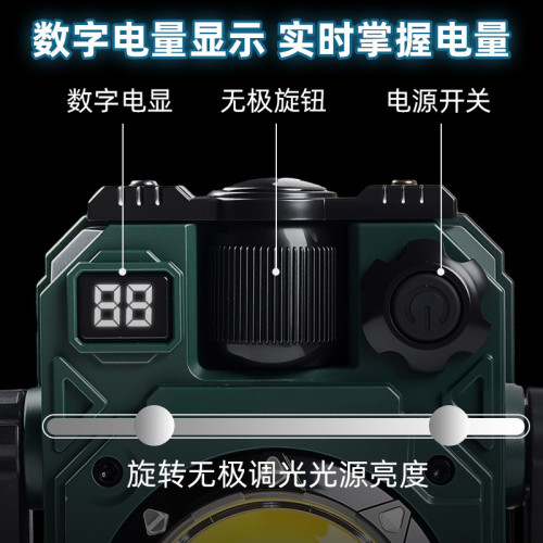 新款Type-c充電戶外COB工作燈磁吸檢太陽能野營多光源LED露營