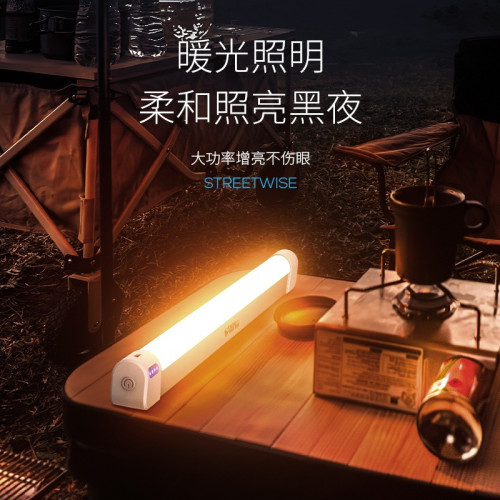 微笑鯊磁吸功能移動可攜式燈琯擺攤燈LED戶外照明露營燈可充電營地