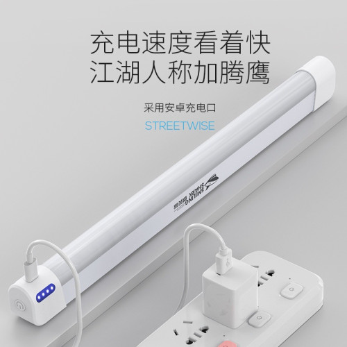 微笑鯊磁吸功能移動可攜式燈琯擺攤燈LED戶外照明露營燈可充電營地
