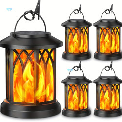 2/ 4 Pack Solar Lights Metal Flickering Flame Solar Lantern