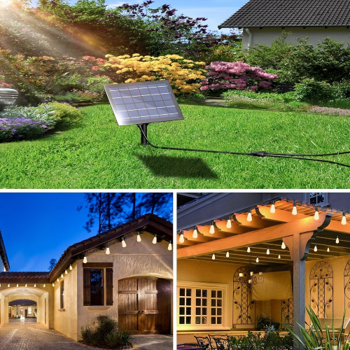 105FT/75FT/40FT Solar Power String Lights 30+2 Bulbs